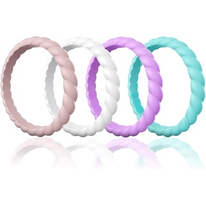 image:imageEgnaro Womens Silicone Anniversary Wedding Ring 25mm Wide 18mm Thick28Peach White Lavender Mint Green