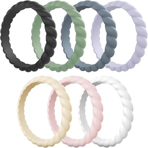 image:imageEgnaro Womens Silicone Anniversary Wedding Ring 25mm Wide 18mm ThickA2Black Gray  Mist Green  Lavender  Nude  Whitepink  White  Blue