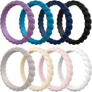 image:imageEgnaro Womens Silicone Anniversary Wedding Ring 25mm Wide 18mm ThickA5Orchid Haze  Blue Jewel  Black  Dark Nude  Nude  Whitepink  White  Dark Blue
