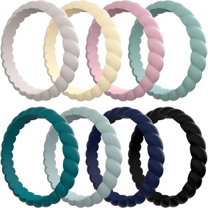 image:imageEgnaro Womens Silicone Anniversary Wedding Ring 25mm Wide 18mm ThickA6Cool gray  Nude  Peachy Pink  Light Green  Jade Green  Misty Blue  Indigo Blue  Black