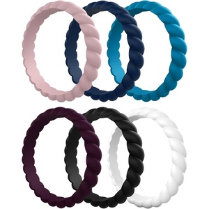 image:imageEgnaro Womens Silicone Anniversary Wedding Ring 25mm Wide 18mm ThickB2Peachy Pink  Dark Blue  Grape Purple  Black  White  Blue Jewel