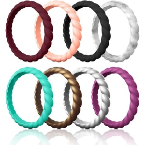 image:imageEgnaro Womens Silicone Anniversary Wedding Ring 25mm Wide 18mm ThickC  8 Rings Rose Gold  Marble  Black  Maroon Mint Green BronzeMetallic Silver Orchid haze