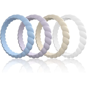 image:imageEgnaro Womens Silicone Anniversary Wedding Ring 25mm Wide 18mm ThickC1Classic Blue  Lavender  Beige  White