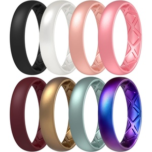 image:imageEgnaro Womens Silicone Engagement Ring 55mm Wide Comfort Fit Shimmer SetA3Glitter Pearl Glow  Galaxy  Rose Gold  Bronze  Metallic Green  Claret Red Matte Black  Maroon