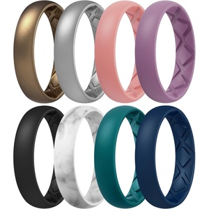 image:imageEgnaro Womens Silicone Engagement Ring 55mm Wide Comfort Fit Shimmer SetB2Glitter Bronze  Silver Matte Marble  Coral Red  Orchid Haze  Jade Green  Dark Blue  Black