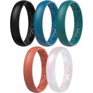 image:imageEgnaro Womens Silicone Engagement Ring 55mm Wide Comfort Fit Shimmer SetC5Glitter Pearl Glow Matte Pumpkin  Blue Jewel  Jade Green  Black