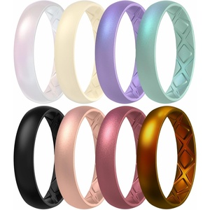 image:imageEgnaro Womens Silicone Engagement Ring 55mm Wide Comfort Fit Shimmer SetC8Glitter Rose Gold  Peal Glow  Ember Gold  Sparkle Rose  Metallic Green  Metallic Starry Purple Matte Nude  Black