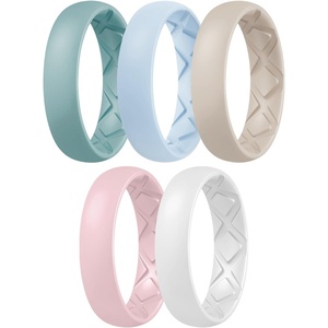 image:imageEgnaro Womens Silicone Engagement Rings 55mm Wide 2mm ThickA12Light Green  Arctic Ice  Beige  Pink Sand  White