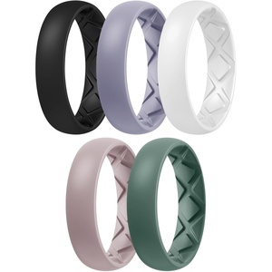 image:imageEgnaro Womens Silicone Engagement Rings 55mm Wide 2mm ThickA2Black  Green  Bright Peach  Cloudy Blue  White