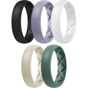 image:imageEgnaro Womens Silicone Engagement Rings 55mm Wide 2mm ThickA3Black  Green  Cloudy Blue  Cream Beige  White