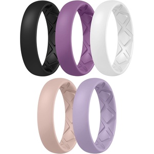 image:imageEgnaro Womens Silicone Engagement Rings 55mm Wide 2mm ThickB2Black  Orchid Haze  White  Light Pink  Light Purple