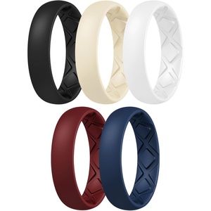 image:imageEgnaro Womens Silicone Engagement Rings 55mm Wide 2mm ThickB31Black  Nude  White  Red  Dark Blue