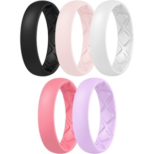 image:imageEgnaro Womens Silicone Engagement Rings 55mm Wide 2mm ThickB35Soft Pink  Faint Red  Lilac Purple  Black  White