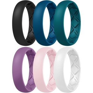 image:imageEgnaro Womens Silicone Engagement Rings 55mm Wide 2mm ThickC3Black  Blue Iris  Jade Green  Orchid Haze  Sand Pink  White