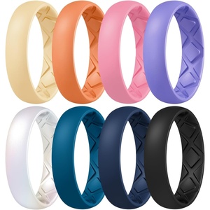 image:imageEgnaro Womens Silicone Engagement Rings 55mm Wide 2mm ThickC5Sunlight Yellow  Coral Orange  Faint Red  Dream Purple  Blue Jewel  Dark Blue  Black  Pearl White