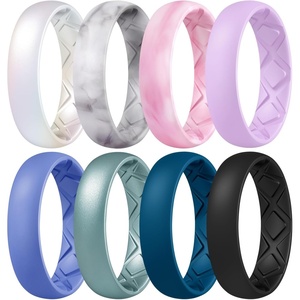 image:imageEgnaro Womens Silicone Engagement Rings 55mm Wide 2mm ThickC6Pearl White  Marble  Pink Camo  Lilac Purple  light purpleblue  Metallic Green  Blue Iris  Black