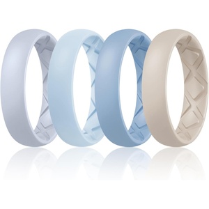 image:imageEgnaro Womens Silicone Engagement Rings 55mm Wide 2mm ThickSETA1Gray Purple  Arctic Ice  Blue  Beige