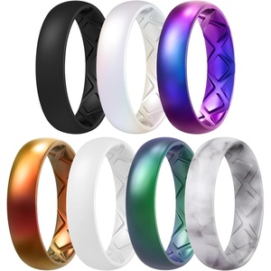 image:imageEgnaro Womens Silicone Engagement Rings 55mm Wide 2mm ThickSETB2White  Galaxy  Bright Green  Black  Marble  Bright Pearl  Bright Bronze