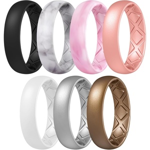 image:imageEgnaro Womens Silicone Engagement Rings 55mm Wide 2mm ThickSETE2Black Marble Light Red Camo Rose Gold White Metallic Silver Bronze