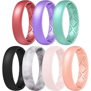 image:imageEgnaro Womens Silicone Engagement Rings 55mm Wide 2mm ThickSETGMetallic Wine Red  Metallic Star Sky Purple  Metallic Pearl  Black  Marble  Whitepink  Rose Gold