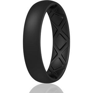 image:imageEgnaro Womens Silicone Engagement Rings 55mm Wide 2mm ThickSETHBlack