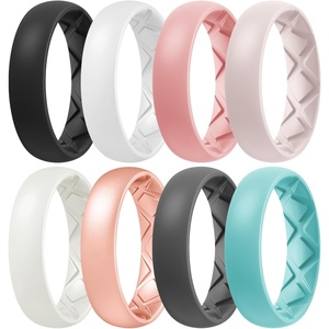 image:imageEgnaro Womens Silicone Engagement Rings 55mm Wide 2mm ThickSETRBlack  White  Faint Red  Whitepink  Ivory  Rose Gold  Black Gray  Mint Green