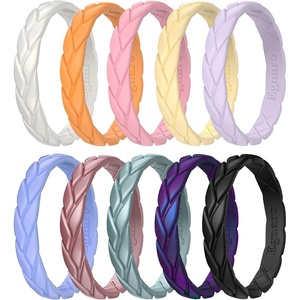 image:imageEgnaro Womens Silicone Stackable Rings 35mm Wide 2mm Thick Flexible Rubber Wedding Bands Leaf Braided Design Breathable Grooves For Gym WorkoutB3Black  Peal White  Sunlight Yellow  Sunlight Yellow  Coral Orange  Sparkle Rose  Faint Red  Lilac Purple  Light PurpleBlue  Metallic Green  Galaxy