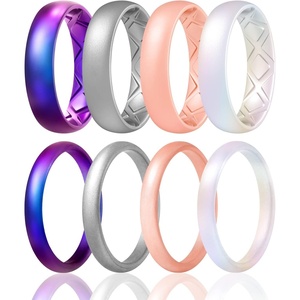 image:imageEgnaro Womens Silicone Wedding Ring 25mm Wide 18mm Thick Rubber Band SetSETA2Bright Galaxy Metallic Silver Bright Pearl Light Rose Gold Matte Galaxy Metallic Silver Matte Pearl Light Rose Gold