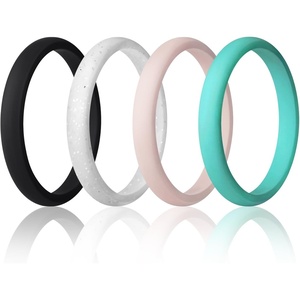 image:imageEgnaro Womens Silicone Wedding Ring 25mm Wide 18mm Thick Rubber Band SetSETHBlack White Silver Glitter White Pink Light Green