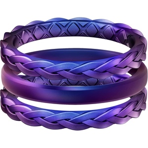 image:imageEgnaro Womens Thin Stackable Silicone Wedding Rings 38 Multipack BandsA2Galaxy  Galaxy  Galaxy